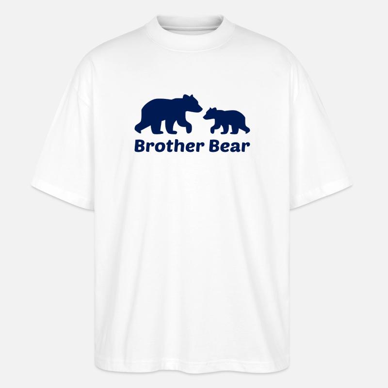Bruder Bär Geschenk - Stanley/Stella Oversized Unisex Bio T-Shirt Blaster 2.0 - Weiß