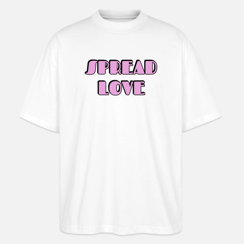 Spread Love Typografie - Stanley/Stella Oversized Unisex Bio T-Shirt Blaster 2.0 - Weiß
