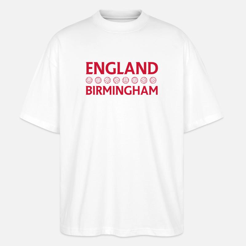 Emblème de cricket Angleterre Birmingham - T-shirt bio Blaster 2.0 coupe oversize Stanley/Stella Unisexe - blanc