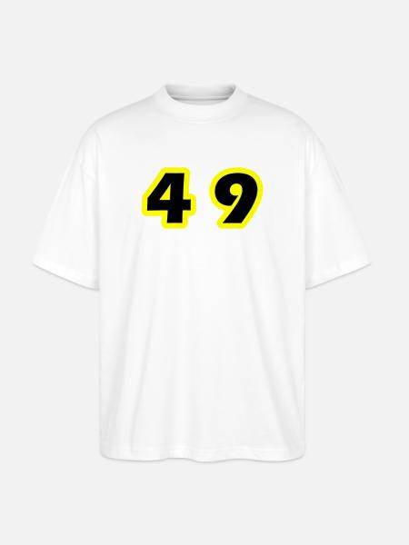 49 Number symbol - Stanley/Stella Oversized Unisex Organic T-shirt Blaster 2.0 - white
