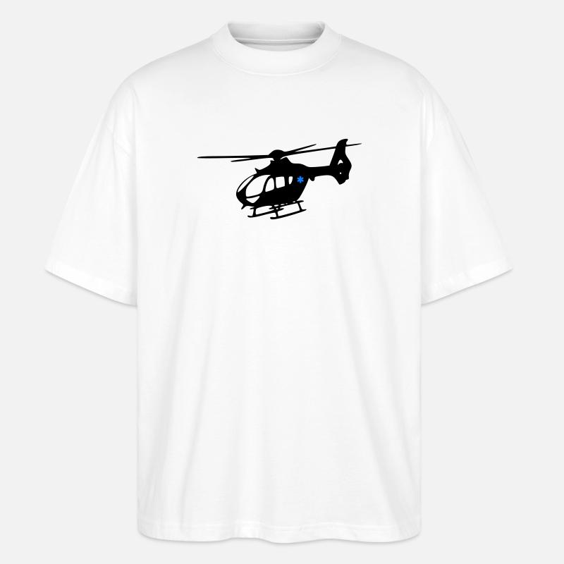 Notarzthubschrauber - Stanley/Stella Oversized Unisex Bio T-Shirt Blaster 2.0 - Weiß