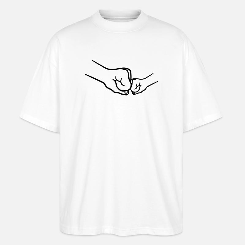 Kind 2 Fäuste - Stanley/Stella Oversized Unisex Bio T-Shirt Blaster 2.0 - Weiß
