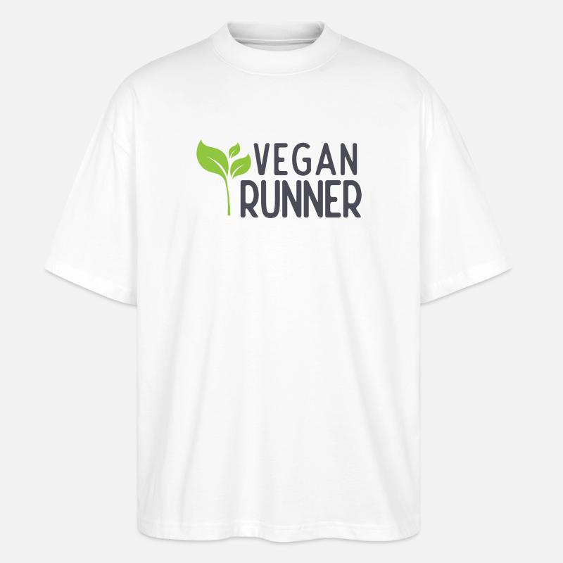 Veganer Läufer - Stanley/Stella Oversized Unisex Bio T-Shirt Blaster 2.0 - Weiß