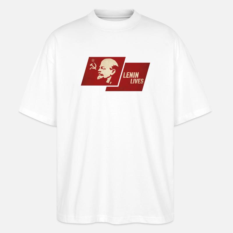 Lenin lebt Flagge - Stanley/Stella Oversized Unisex Bio T-Shirt Blaster 2.0 - Weiß