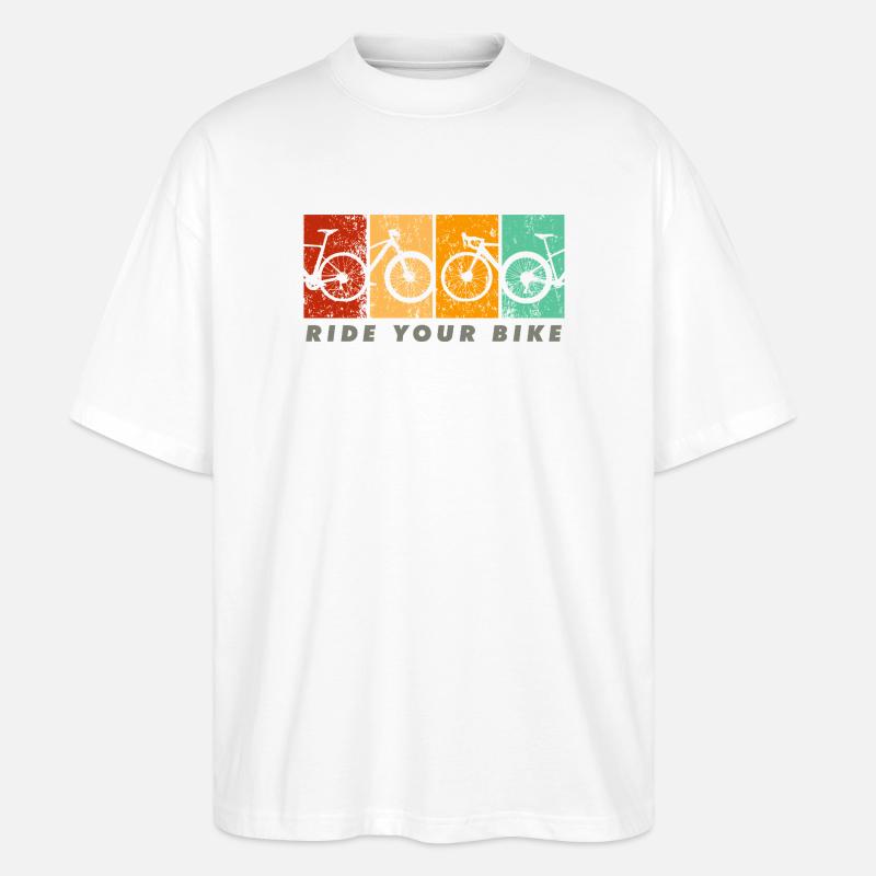Roulez à vélo – Design rétro classique - T-shirt bio Blaster 2.0 coupe oversize Stanley/Stella Unisexe - blanc