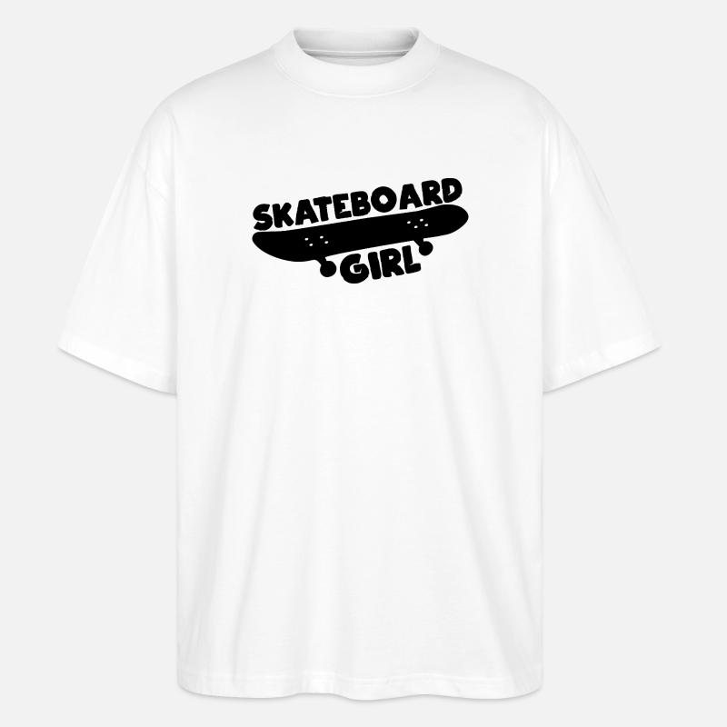 Skateboarderin - Stanley/Stella Oversized Unisex Bio T-Shirt Blaster 2.0 - Weiß