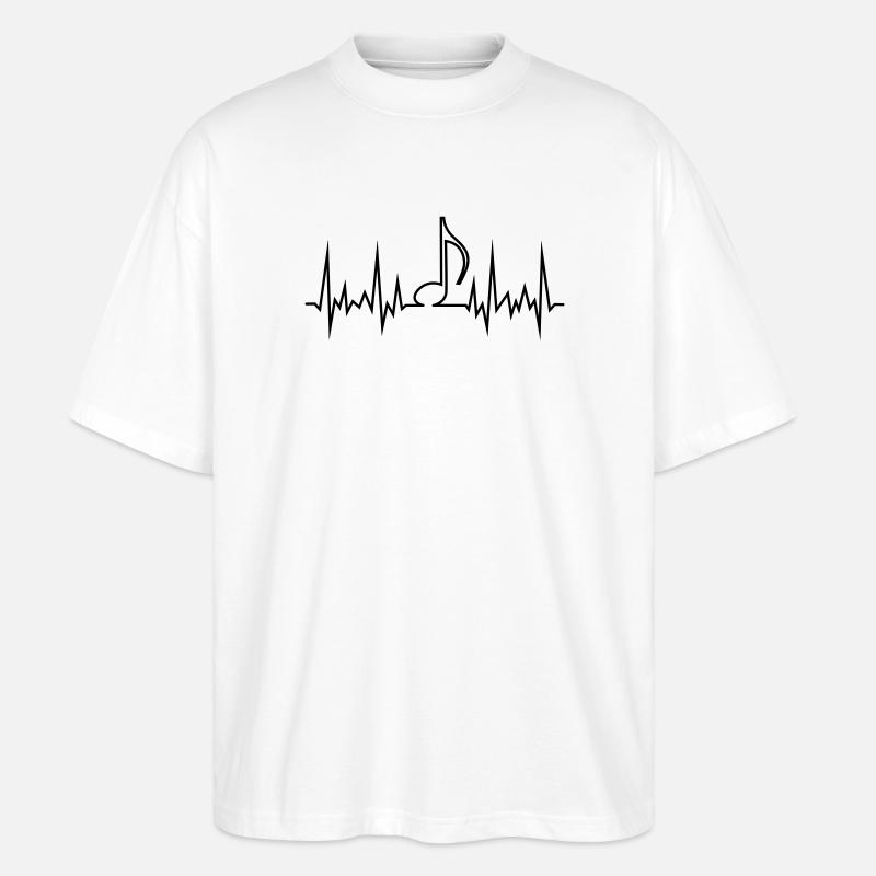 wave_note - Stanley/Stella Oversized Unisex Organic T-shirt Blaster 2.0 - white