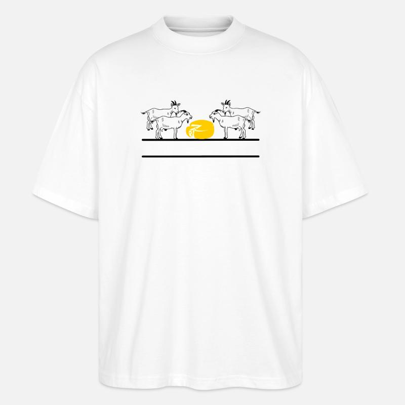 Vier Ziegen - Stanley/Stella Oversized Unisex Bio T-Shirt Blaster 2.0 - Weiß
