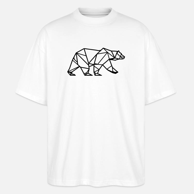 Eisbär Polar Bär Polygon Symbol - Stanley/Stella Oversized Unisex Bio T-Shirt Blaster 2.0 - Weiß