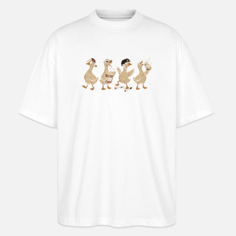 Rétro Quac : Coins de skateboard - T-shirt bio Blaster 2.0 coupe oversize Stanley/Stella Unisexe - blanc