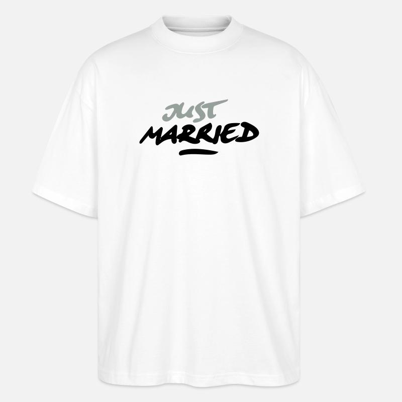 just married 2C - Stanley/Stella Oversized Unisex Bio T-Shirt Blaster 2.0 - Weiß