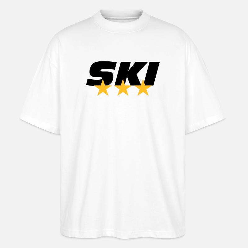 schilaufen - Stanley/Stella Oversized Unisex Bio T-Shirt Blaster 2.0 - Weiß