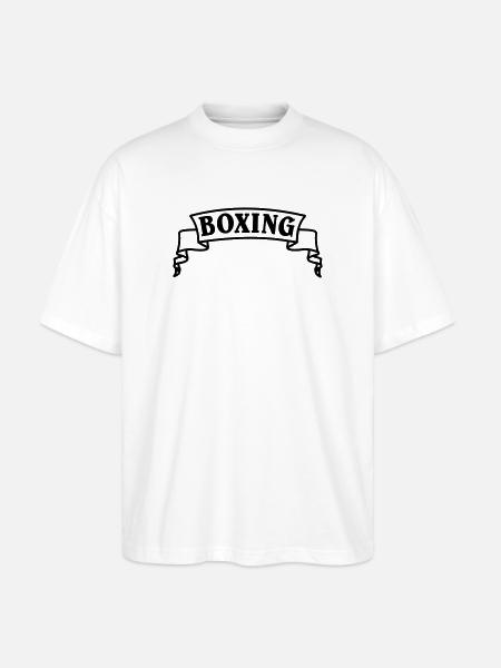 Boxen Boxtext in Wimpel oder Banner - Stanley/Stella Oversized Unisex Bio T-Shirt Blaster 2.0 - Weiß