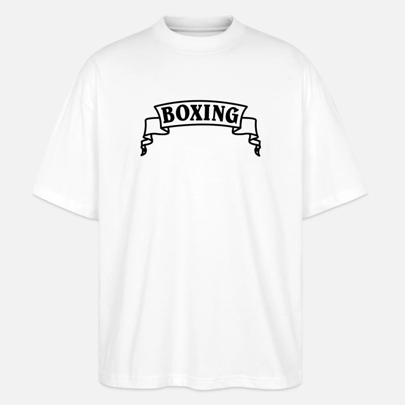 Boxen Boxtext in Wimpel oder Banner - Stanley/Stella Oversized Unisex Bio T-Shirt Blaster 2.0 - Weiß