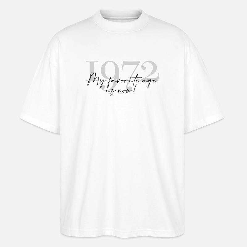 Millésime Année 1972 Script - T-shirt bio Blaster 2.0 coupe oversize Stanley/Stella Unisexe - blanc