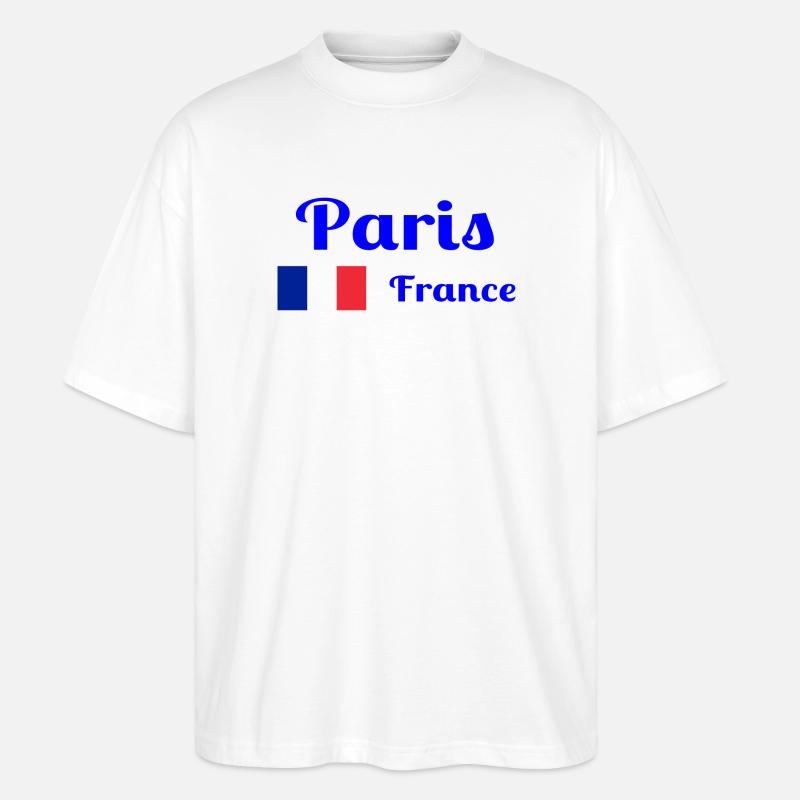 Paris Frankreich - Stilvolle Drucke - Stanley/Stella Oversized Unisex Bio T-Shirt Blaster 2.0 - Weiß