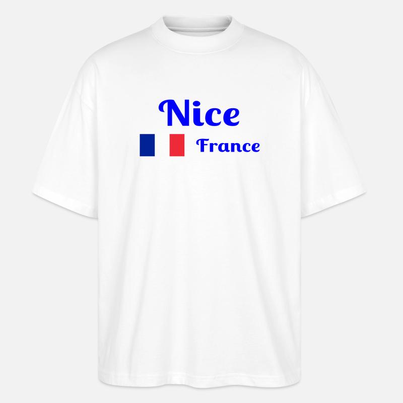 Nizza Frankreich - Stilvolle Drucke - Stanley/Stella Oversized Unisex Bio T-Shirt Blaster 2.0 - Weiß