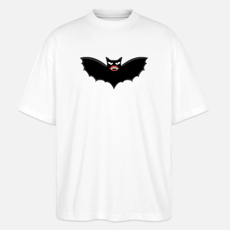 Gothic Vampire bat with huge lips - Stanley/Stella Oversized Unisex Organic T-shirt Blaster 2.0 - white