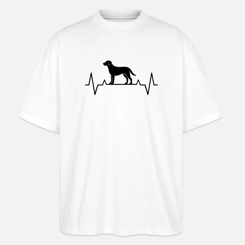 Geschenkidee Hundemama Labrador Herzschlag EKG - Stanley/Stella Oversized Unisex Bio T-Shirt Blaster 2.0 - Weiß