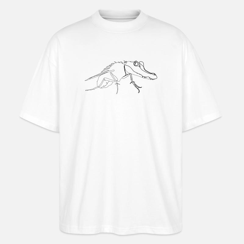 Krokodil Mosquito - Stanley/Stella Oversized Unisex Bio T-Shirt Blaster 2.0 - Weiß
