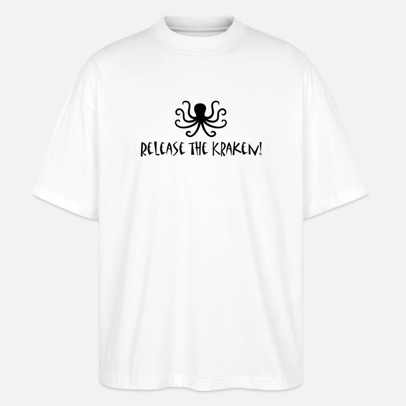 Relâchez le Kraken - T-shirt bio Blaster 2.0 coupe oversize Stanley/Stella Unisexe - blanc