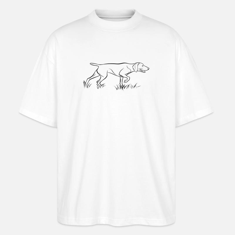 Weimaraner vorstehend - Stanley/Stella Oversized Unisex Bio T-Shirt Blaster 2.0 - Weiß