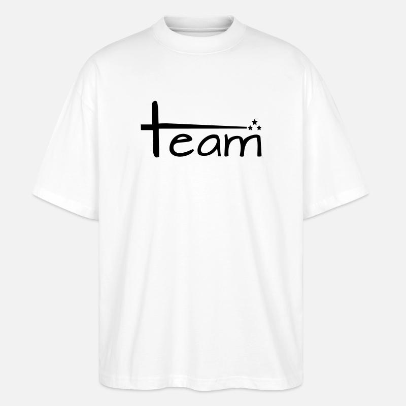Team Style avec étoiles - T-shirt bio Blaster 2.0 coupe oversize Stanley/Stella Unisexe - blanc