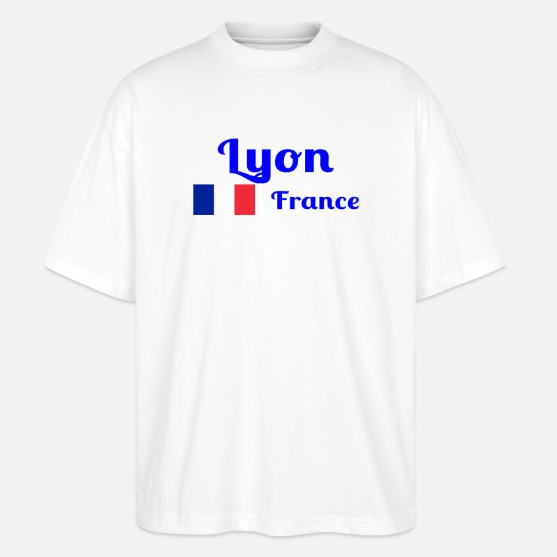 Lyon Frankreich - Stilvolle Drucke - Stanley/Stella Oversized Unisex Bio T-Shirt Blaster 2.0 - Weiß