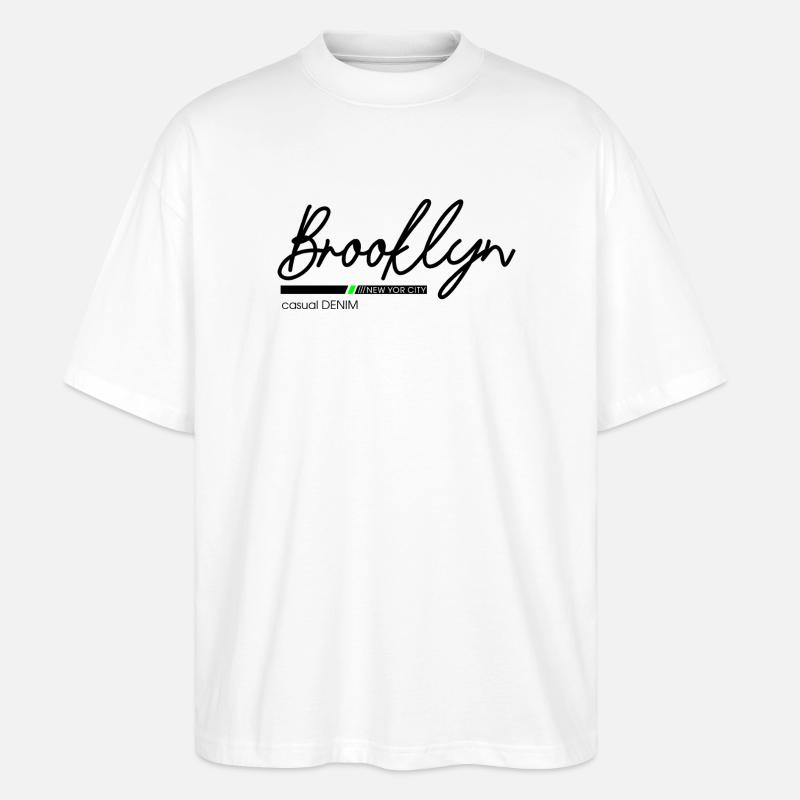 Minimalistische Gestaltung der Berglandschaft - Stanley/Stella Oversized Unisex Bio T-Shirt Blaster 2.0 - Weiß