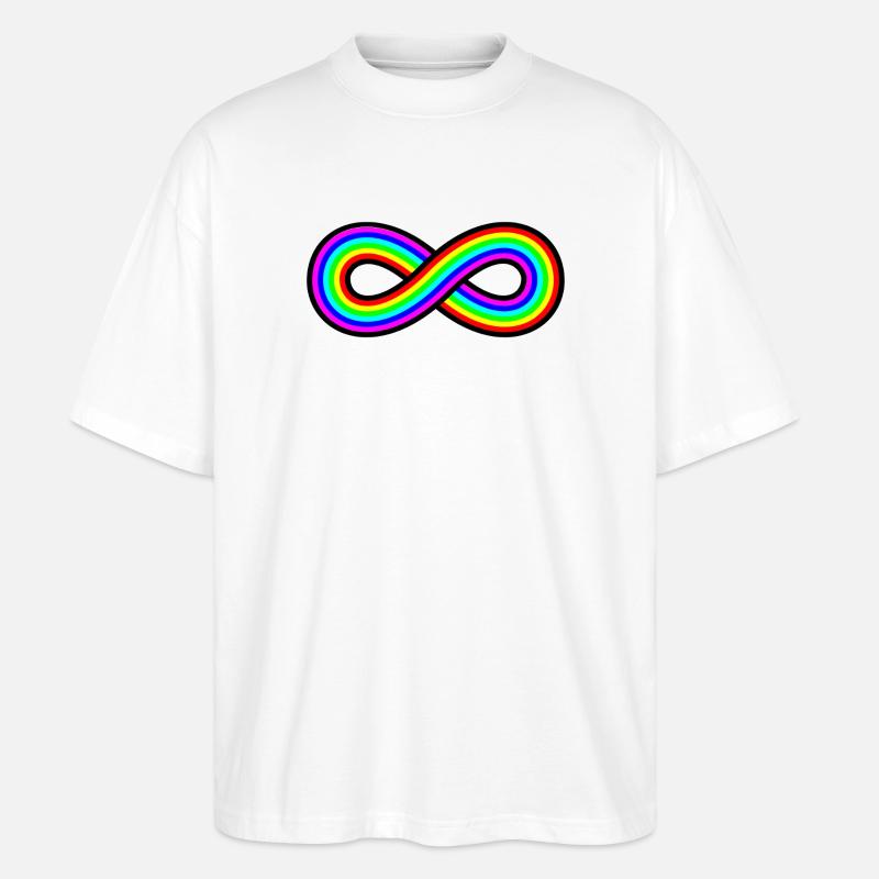 Autismus Regenbogen Unendlichkeit - Stanley/Stella Oversized Unisex Bio T-Shirt Blaster 2.0 - Weiß