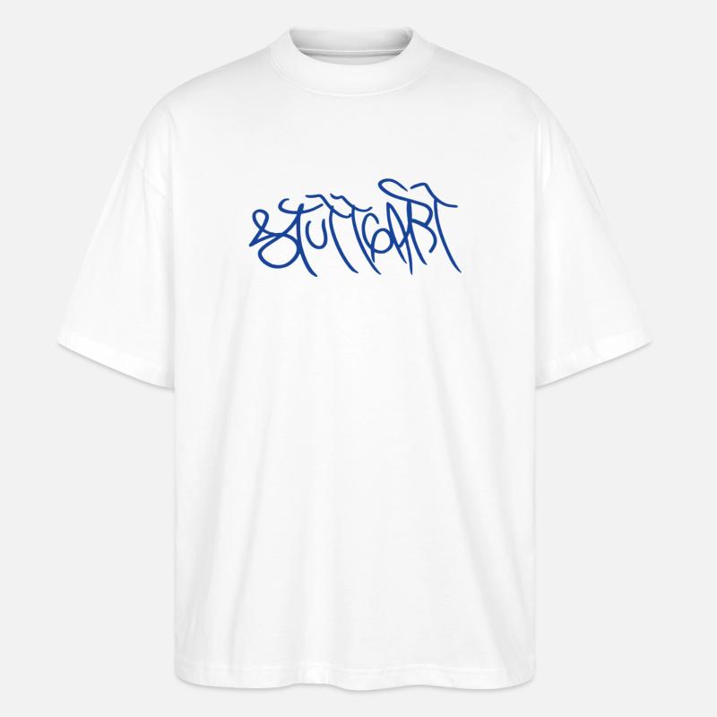 Geschenk für echte Stuttgarter*innen - Stanley/Stella Oversized Unisex Bio T-Shirt Blaster 2.0 - Weiß