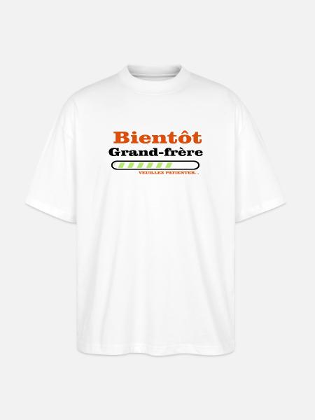 Bald ein großer Bruder - Stanley/Stella Oversized Unisex Bio T-Shirt Blaster 2.0 - Weiß
