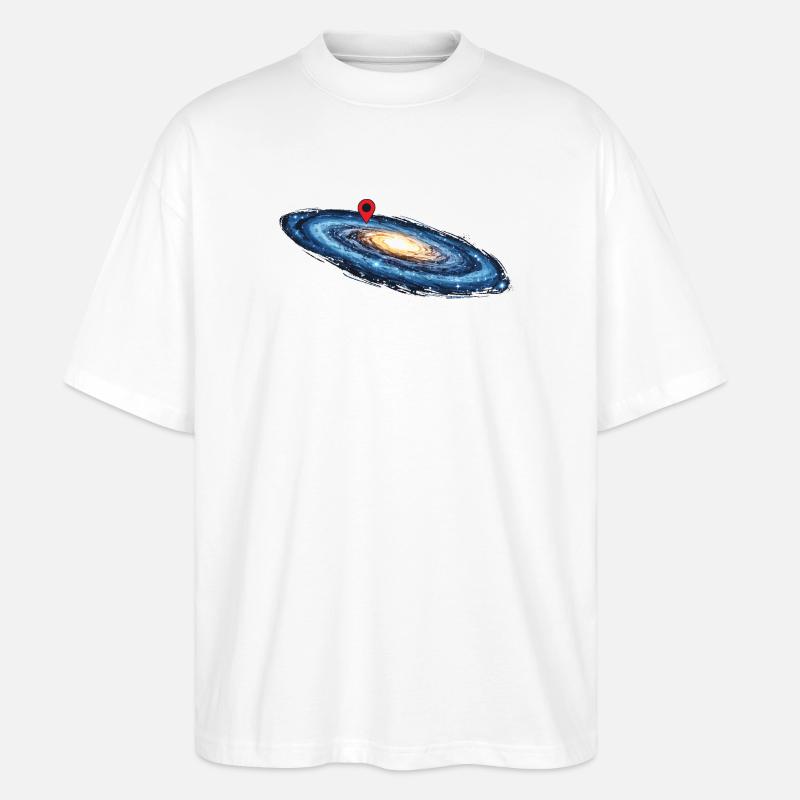 Milchstraßen-Ortsstift Weltraumgalaxie - Stanley/Stella Oversized Unisex Bio T-Shirt Blaster 2.0 - Weiß