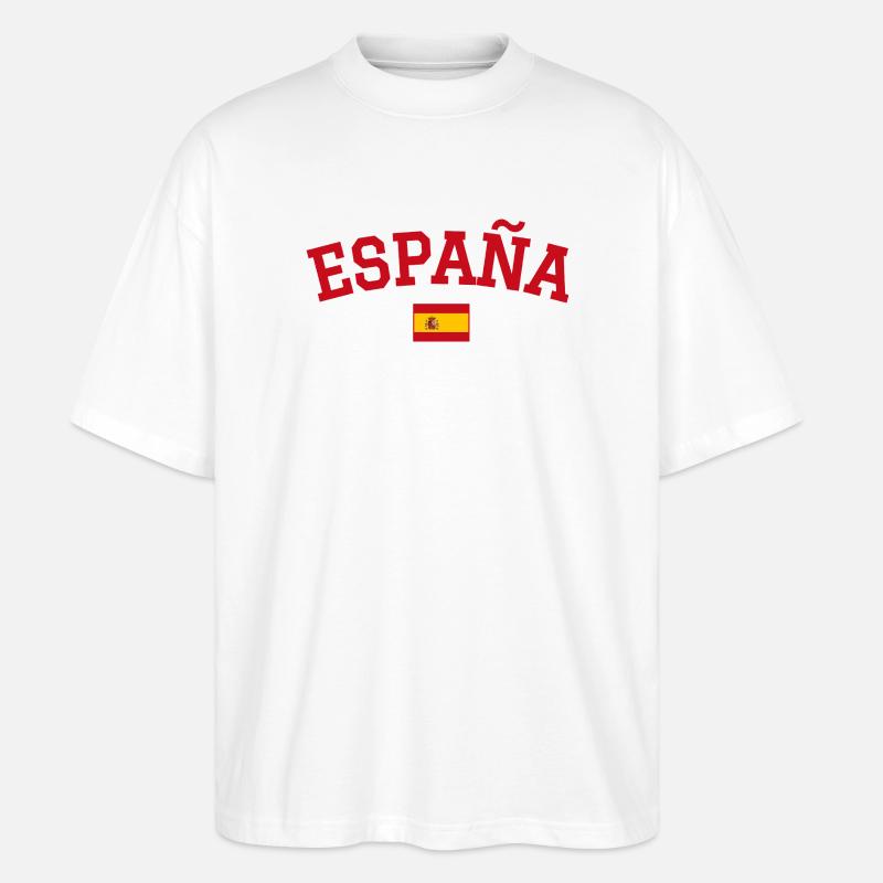 Drapeau espagnol : dessin rouge - T-shirt bio Blaster 2.0 coupe oversize Stanley/Stella Unisexe - blanc