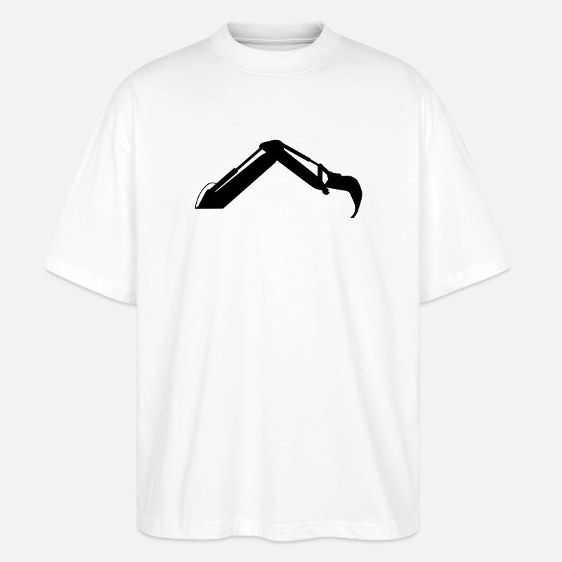 Excavator Arm – Digging Power - Stanley/Stella Oversized Unisex Organic T-shirt Blaster 2.0 - white