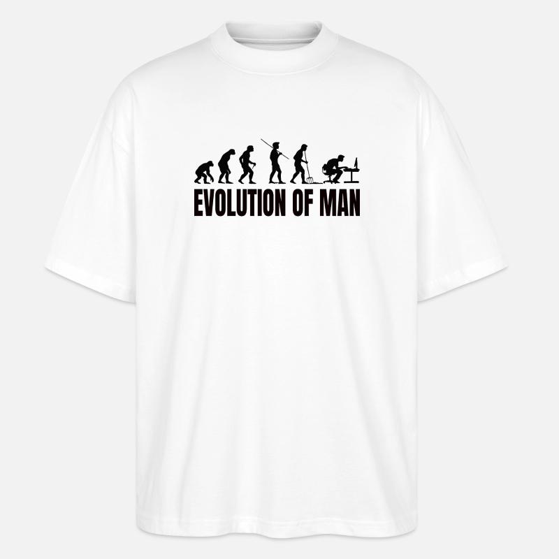 Programmierer Computerfreak Evolution - Stanley/Stella Oversized Unisex Bio T-Shirt Blaster 2.0 - Weiß