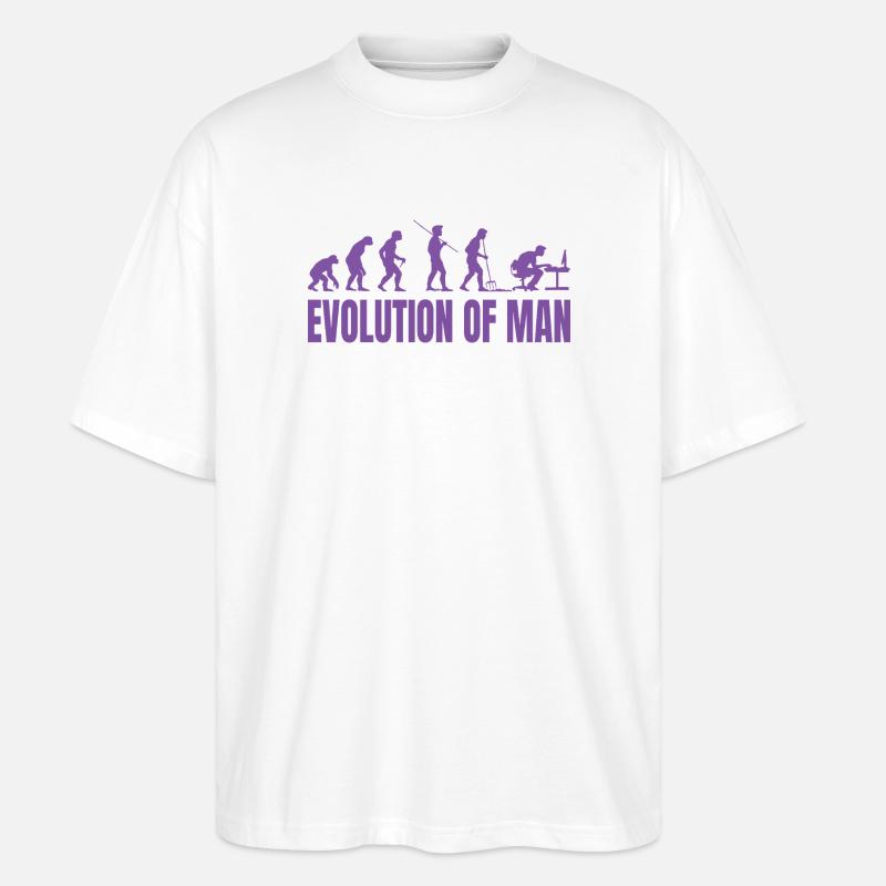 Programmierer Computerfreak Evolution Retro - Stanley/Stella Oversized Unisex Bio T-Shirt Blaster 2.0 - Weiß