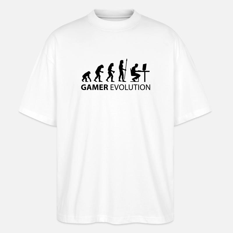 l'évolution de gamer - T-shirt bio Blaster 2.0 coupe oversize Stanley/Stella Unisexe - blanc