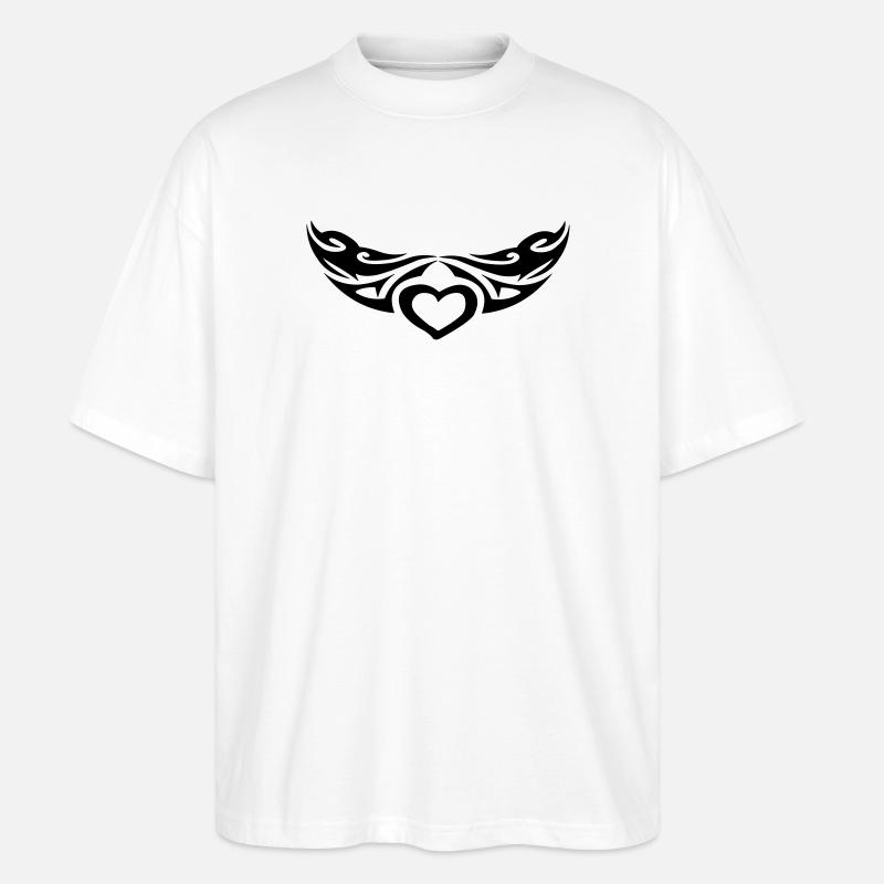Stammesherz - Stanley/Stella Oversized Unisex Bio T-Shirt Blaster 2.0 - Weiß