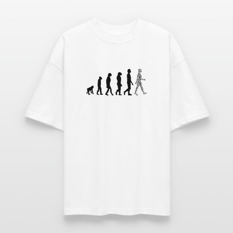 Evolution QR code - Humor health pass Stanley/Stella Oversized Unisex Organic T-shirt Blaster 2.0