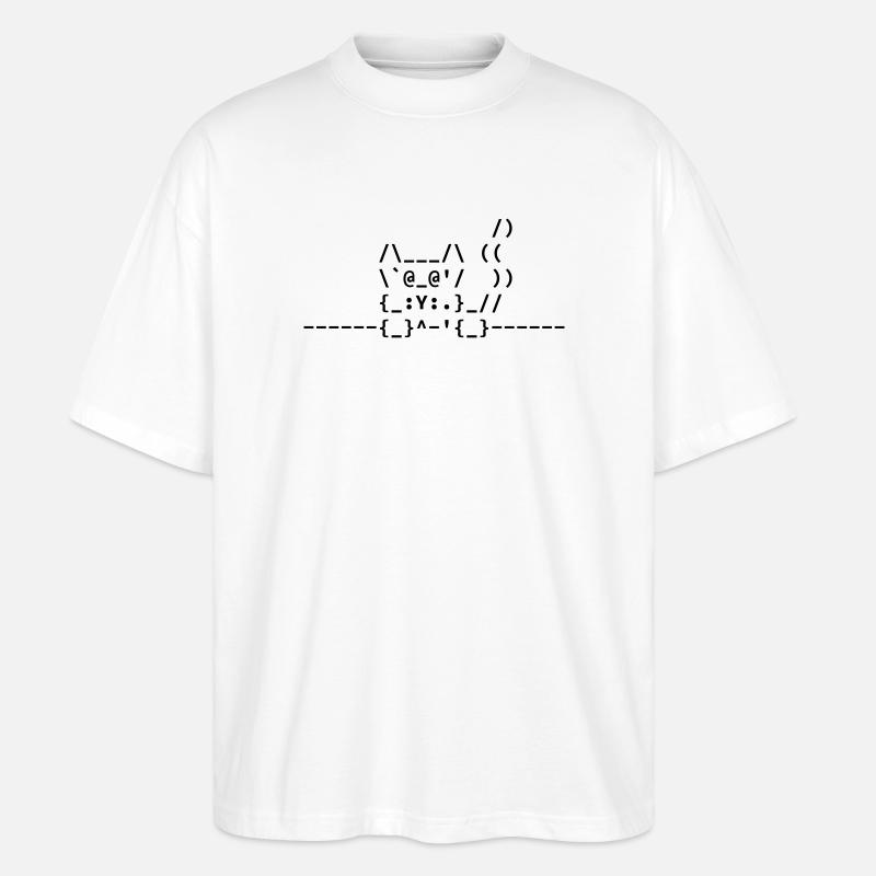 Ascii Katze - Stanley/Stella Oversized Unisex Bio T-Shirt Blaster 2.0 - Weiß