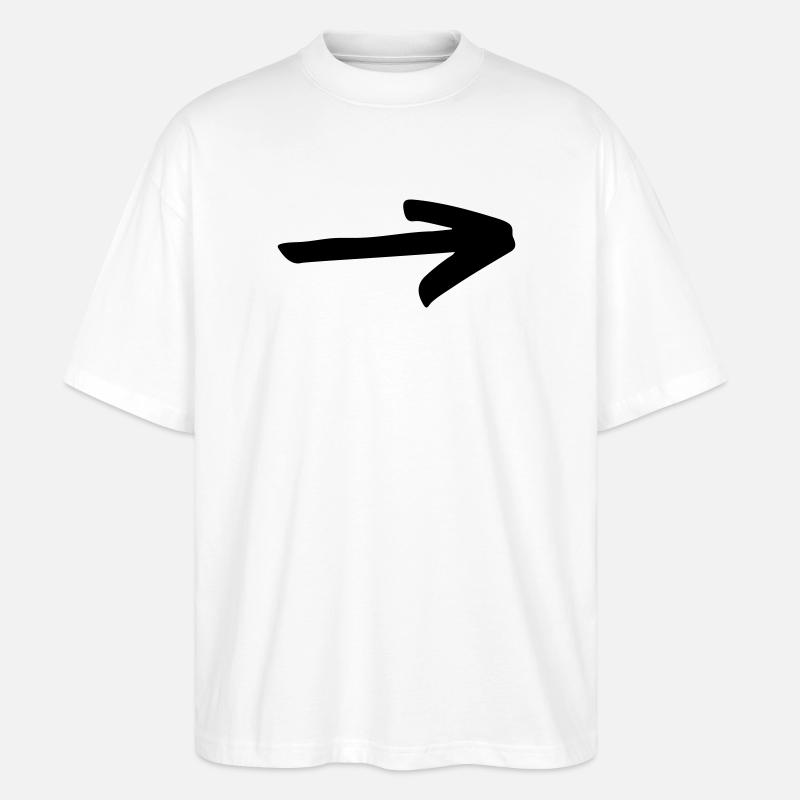 Flèche simple à concevoir soi-même - T-shirt bio Blaster 2.0 coupe oversize Stanley/Stella Unisexe - blanc