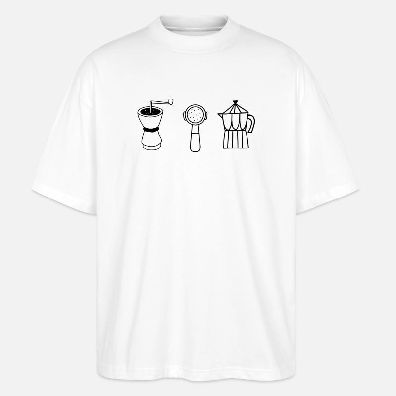 Évolution café  - T-shirt bio Blaster 2.0 coupe oversize Stanley/Stella Unisexe - blanc