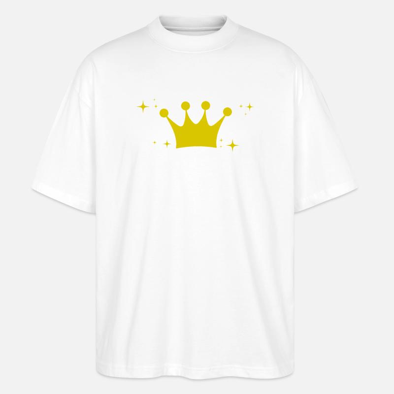 Krone - Geschenkidee - Sterne - Stanley/Stella Oversized Unisex Bio T-Shirt Blaster 2.0 - Weiß