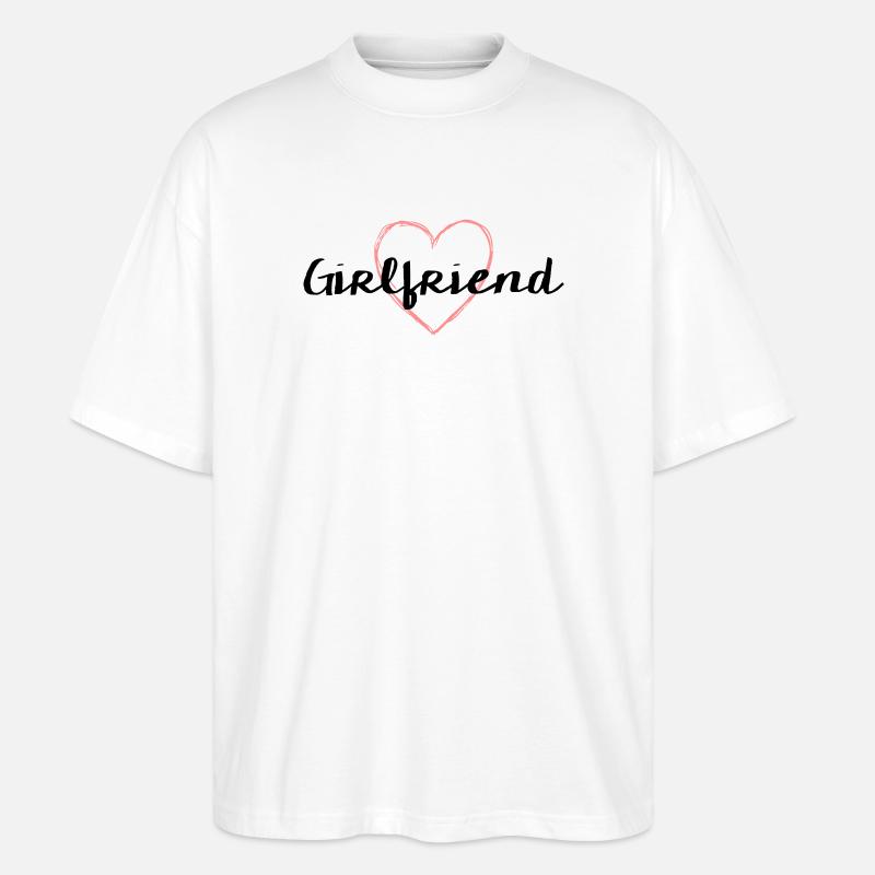 Girlfriend Herz Junggesellenabschied - Stanley/Stella Oversized Unisex Bio T-Shirt Blaster 2.0 - Weiß