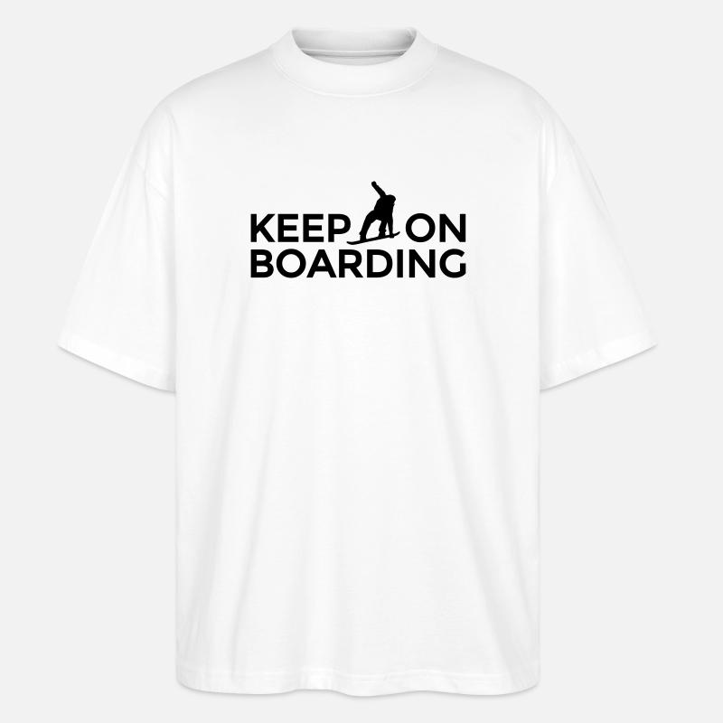 Continue de monter Après-ski Snowboardeur Snowboard - T-shirt bio Blaster 2.0 coupe oversize Stanley/Stella Unisexe - blanc