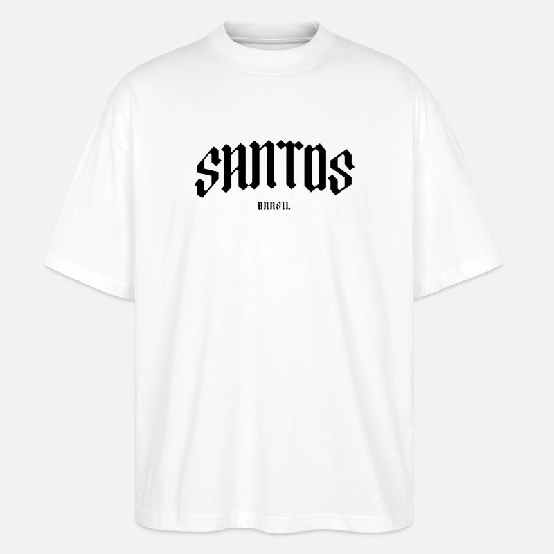 Santos Brasil Blackletter Design - Stanley/Stella Oversized Unisex Bio T-Shirt Blaster 2.0 - Weiß