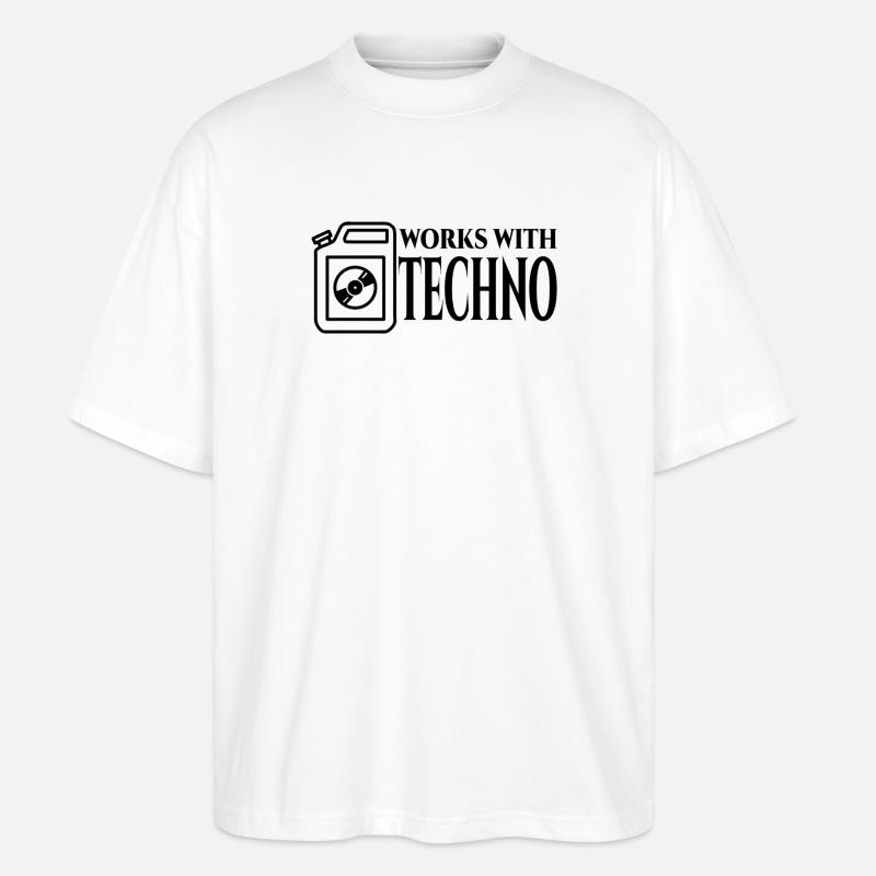 Techno - Stanley/Stella Oversized Unisex Bio T-Shirt Blaster 2.0 - Weiß