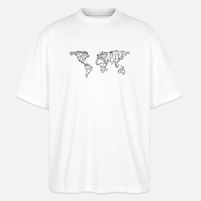 Carte du monde - T-shirt bio Blaster 2.0 coupe oversize Stanley/Stella Unisexe - blanc