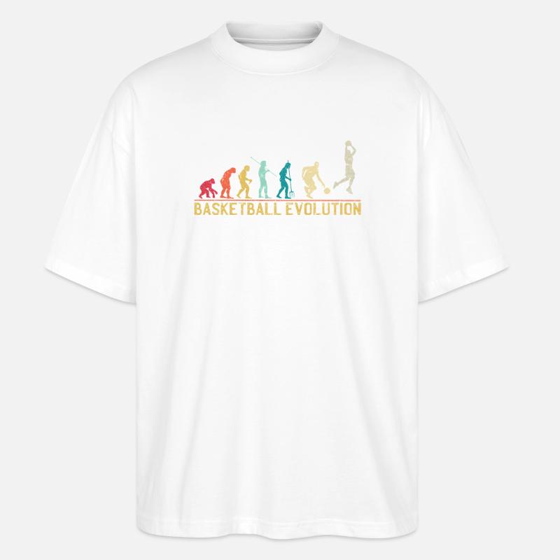 Basketball Evolution Progression Design - Stanley/Stella Oversized Unisex Organic T-shirt Blaster 2.0 - white